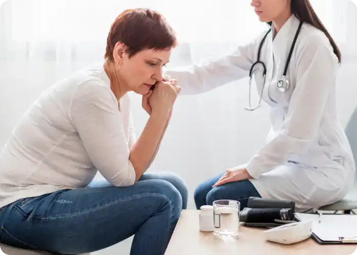 Doctor explaining depression symptoms to patient