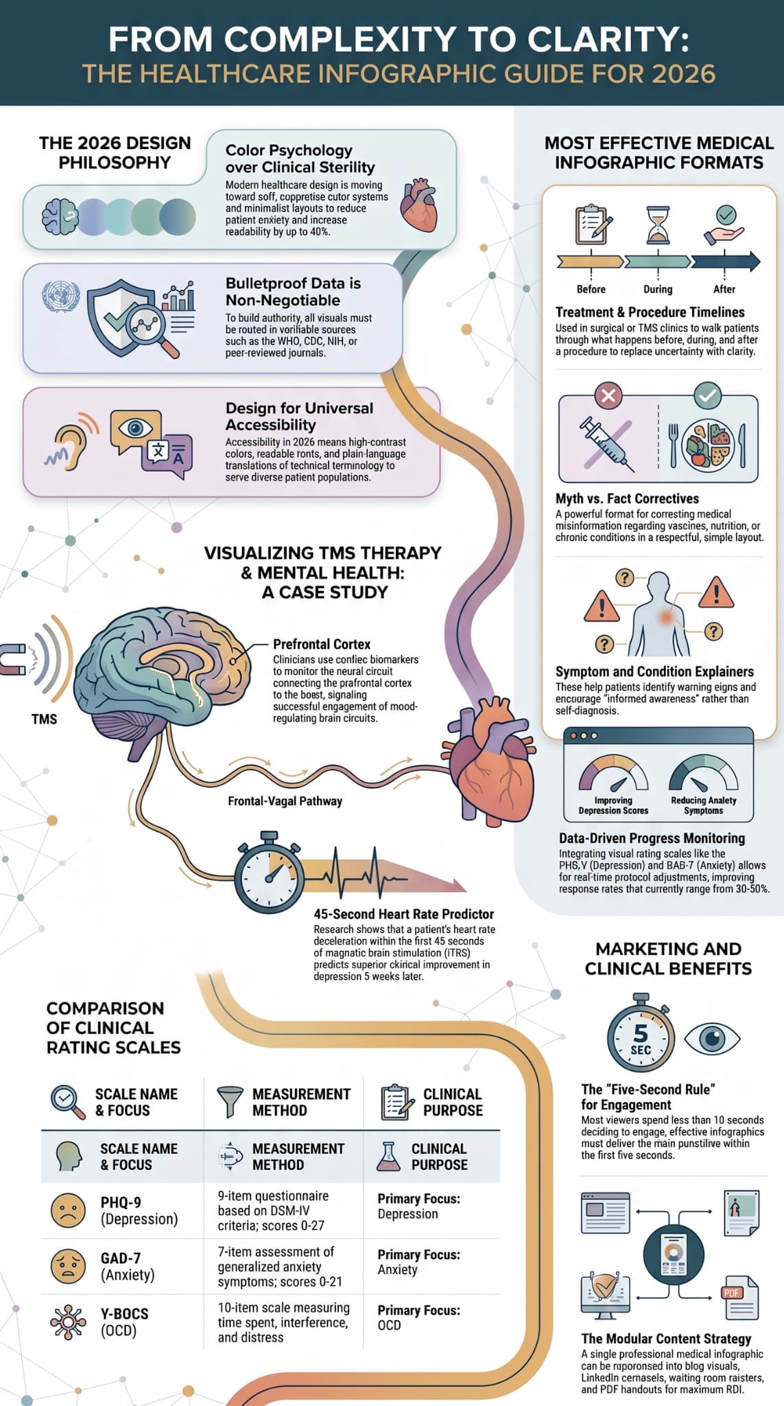 Infographic display illustrating patient response data and symptom tracking metrics.
